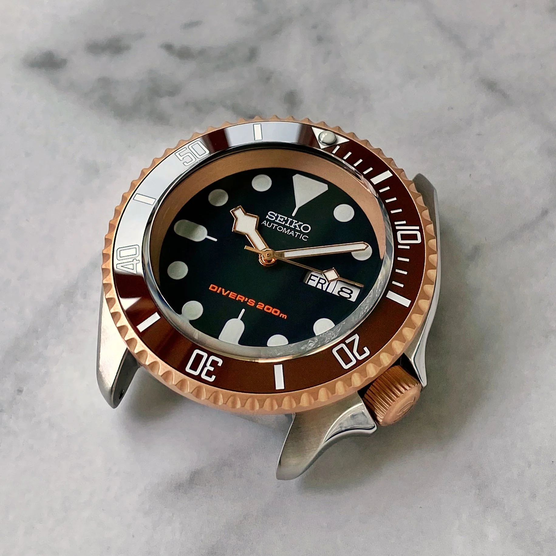 Chapter Ring - SKX007/SRPD - Bead Blasted Rose Gold - Image 2