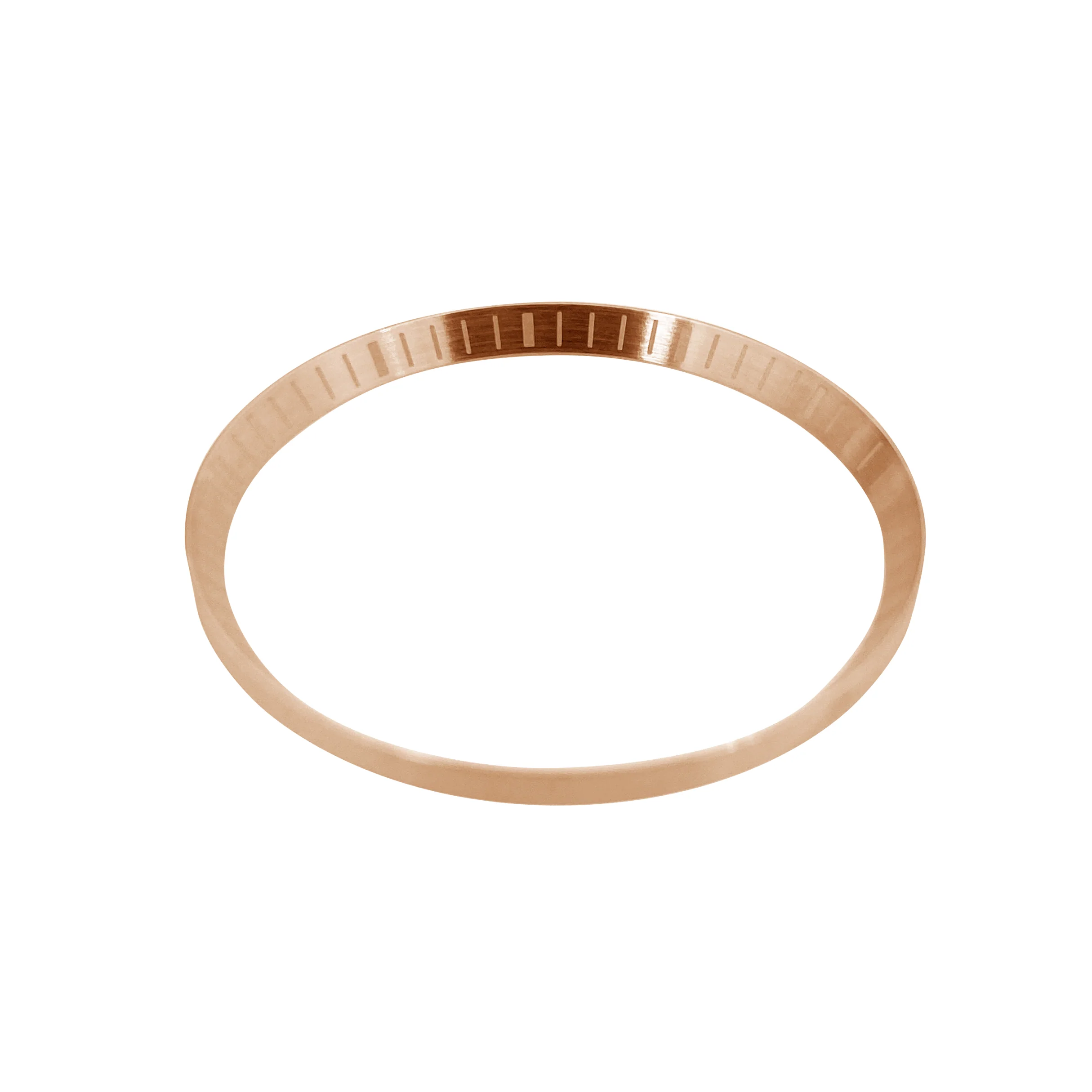 Chapter Ring - SKX007/SRPD - Brushed Rose Gold w Engraved Markers
