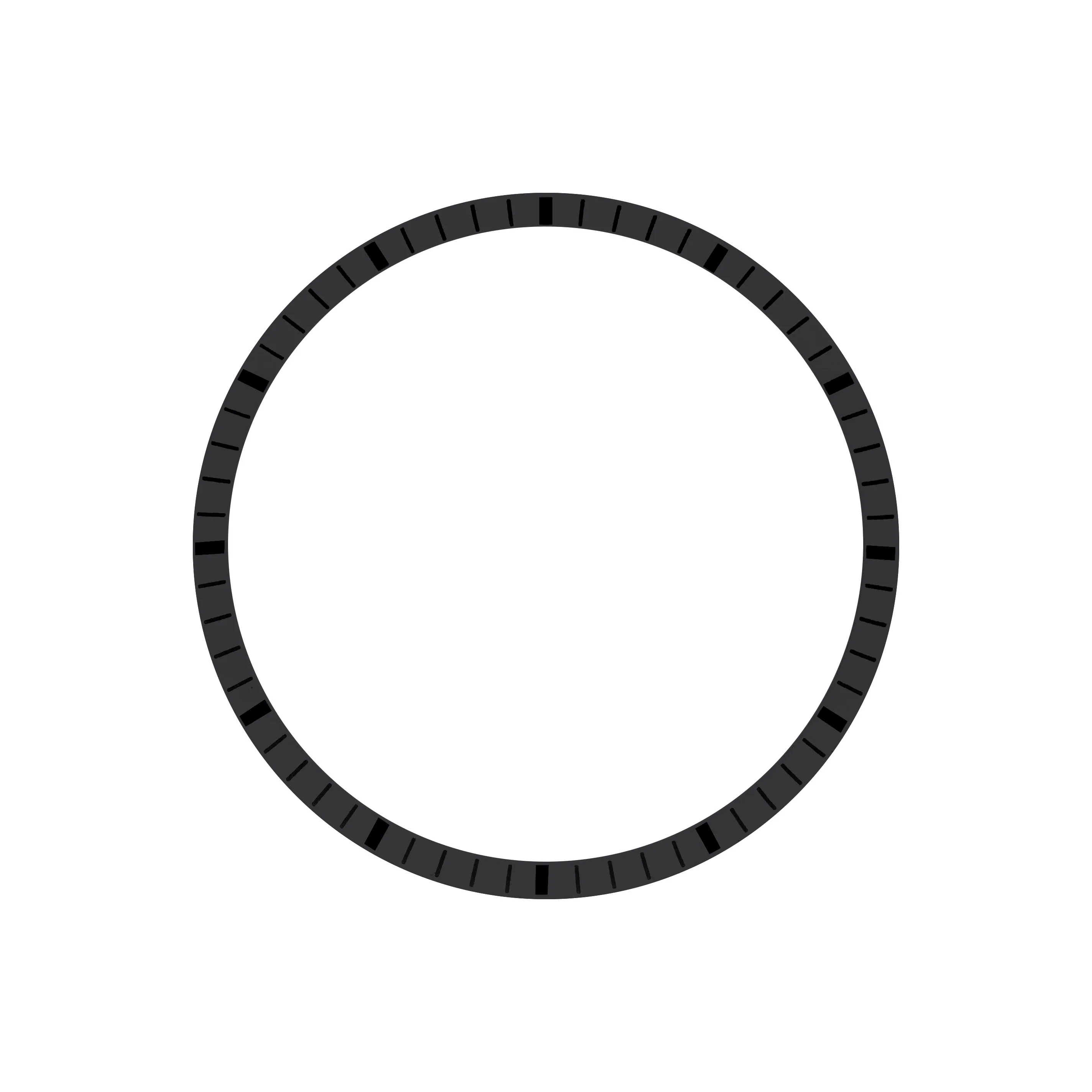 Chapter Ring - SKX007/SRPD - Matt Black w Markers (Black)