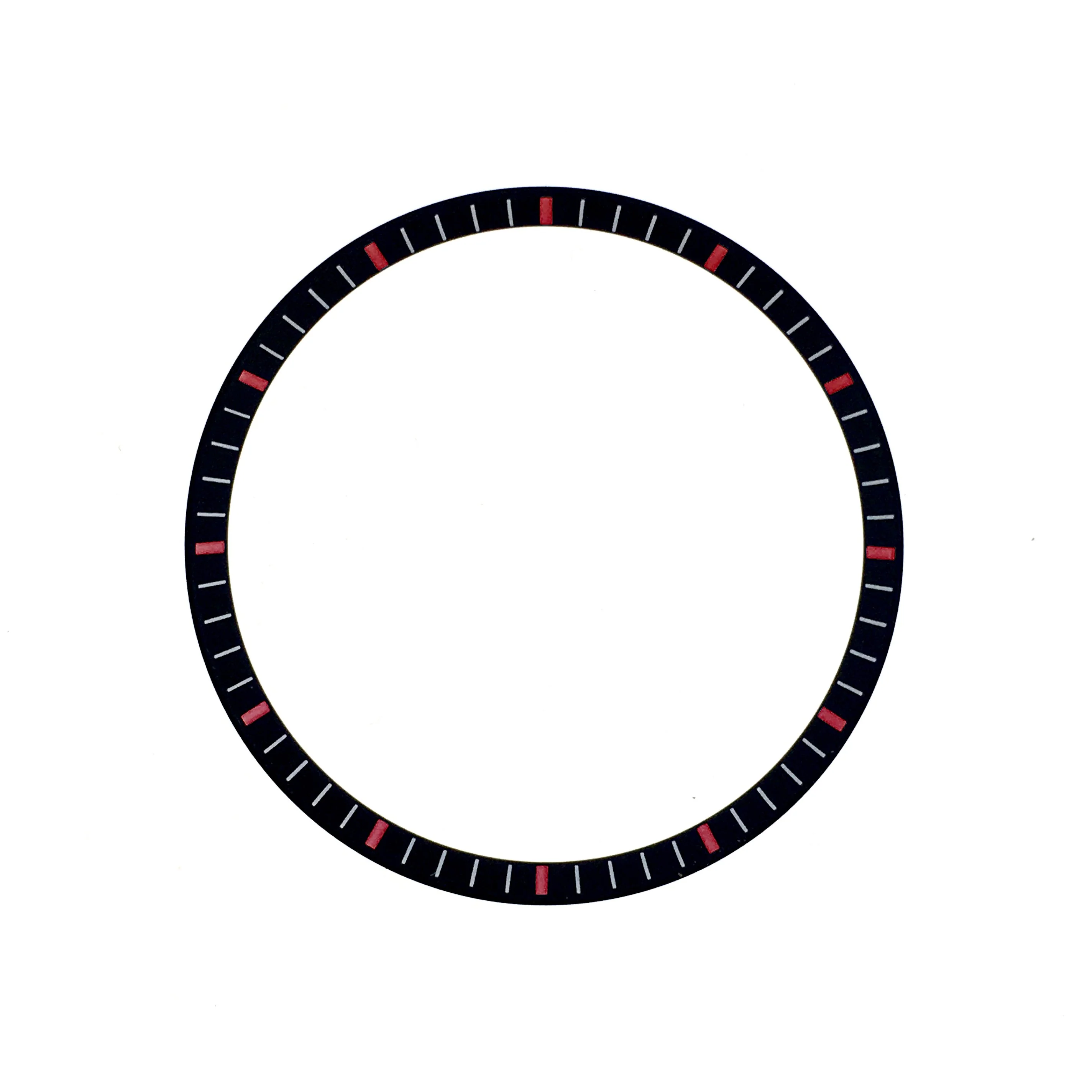 Chapter Ring - SKX007/SRPD - Matt Black w Markers (Red)