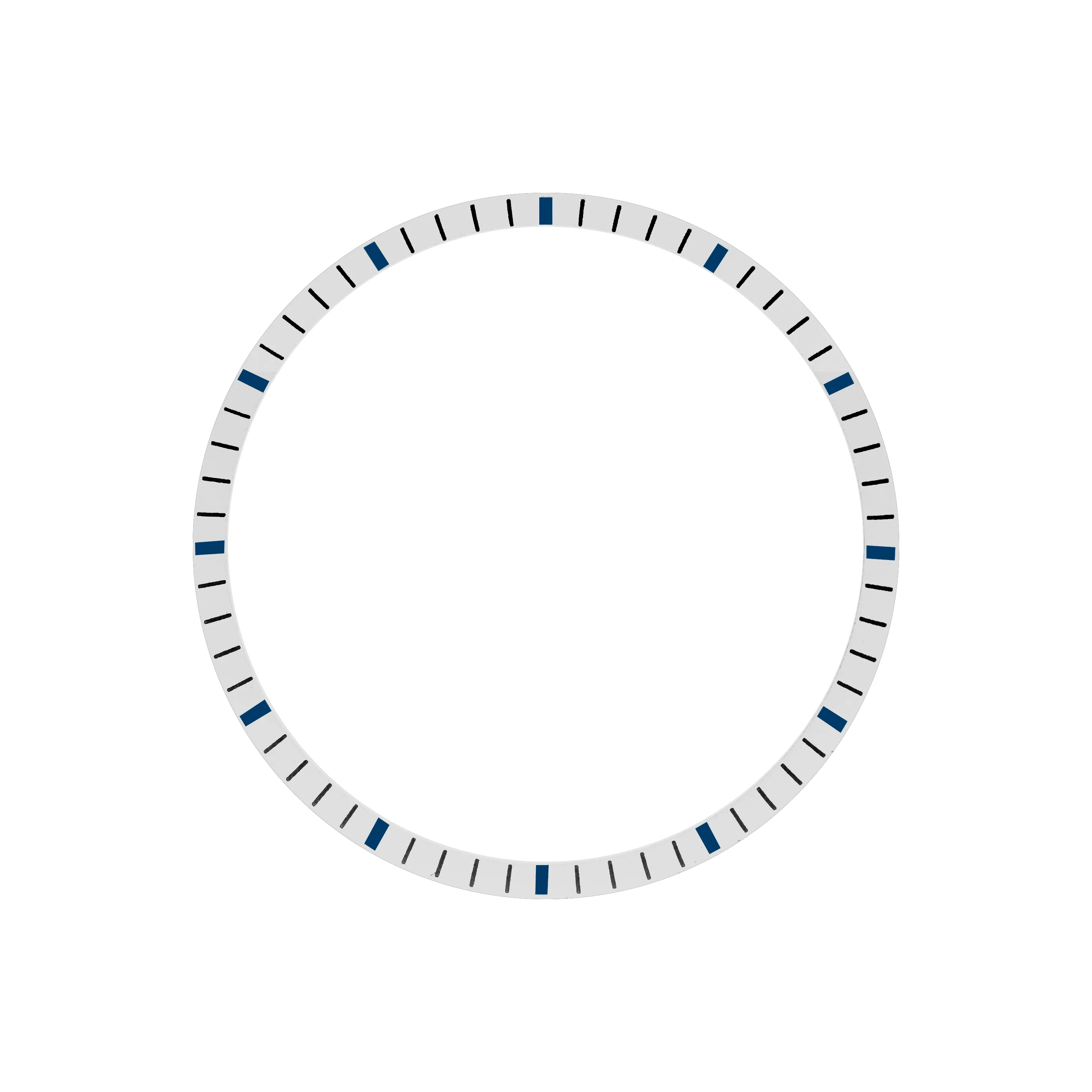 Chapter Ring - SKX007/SRPD - Matt Silver w Markers (Blue)