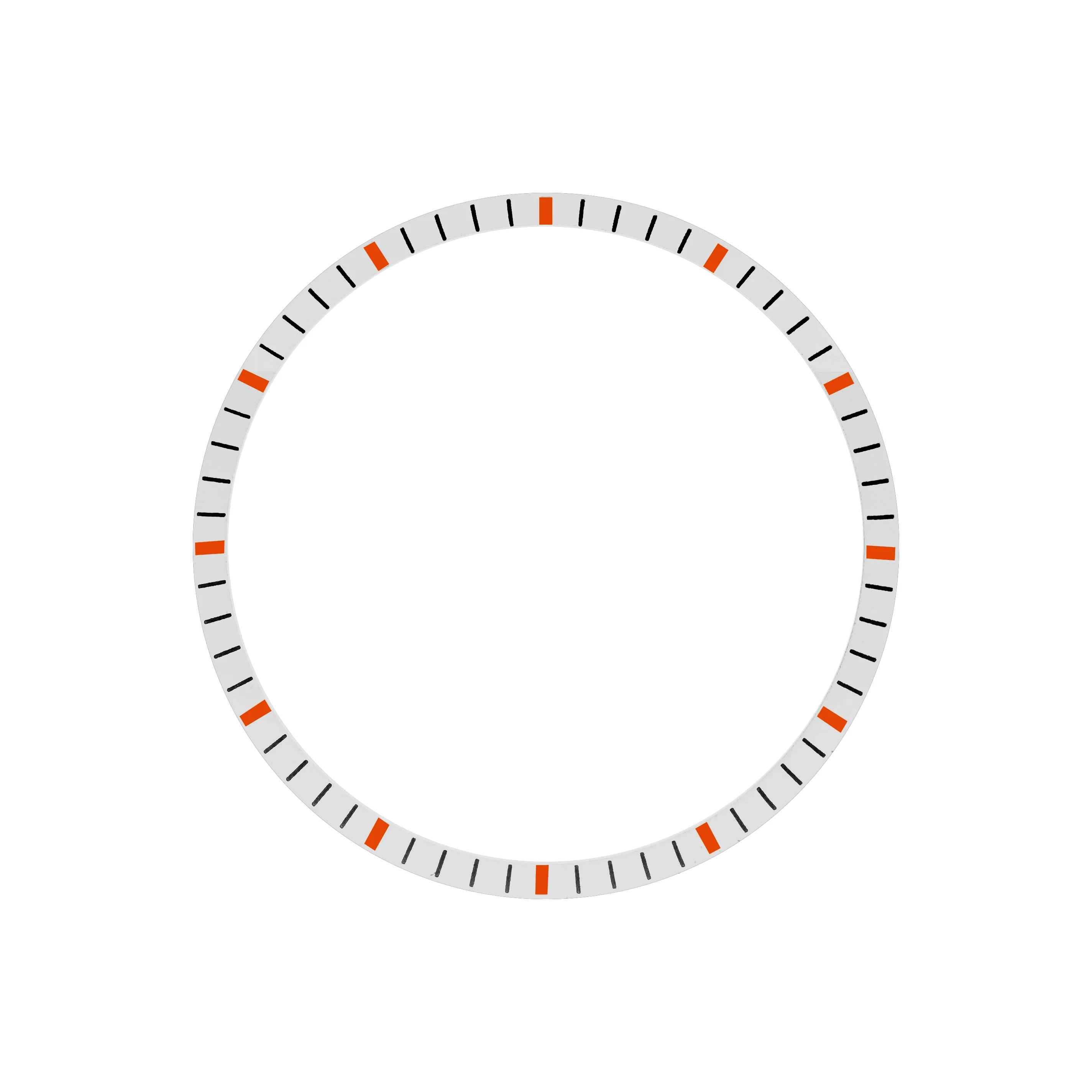 Chapter Ring - SKX007/SRPD - Matt Silver w Markers (Orange)