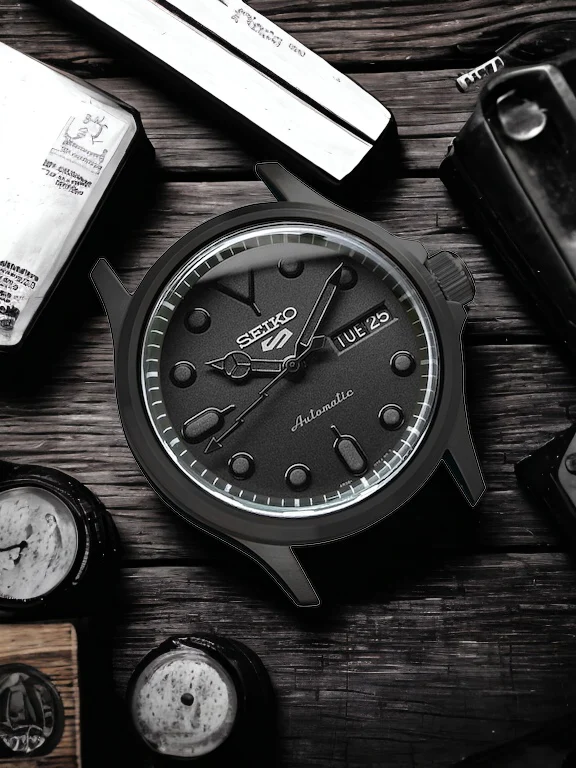 Case - SRPE Field S556 - Brushed PVD Black (With Case Back) - Image 3