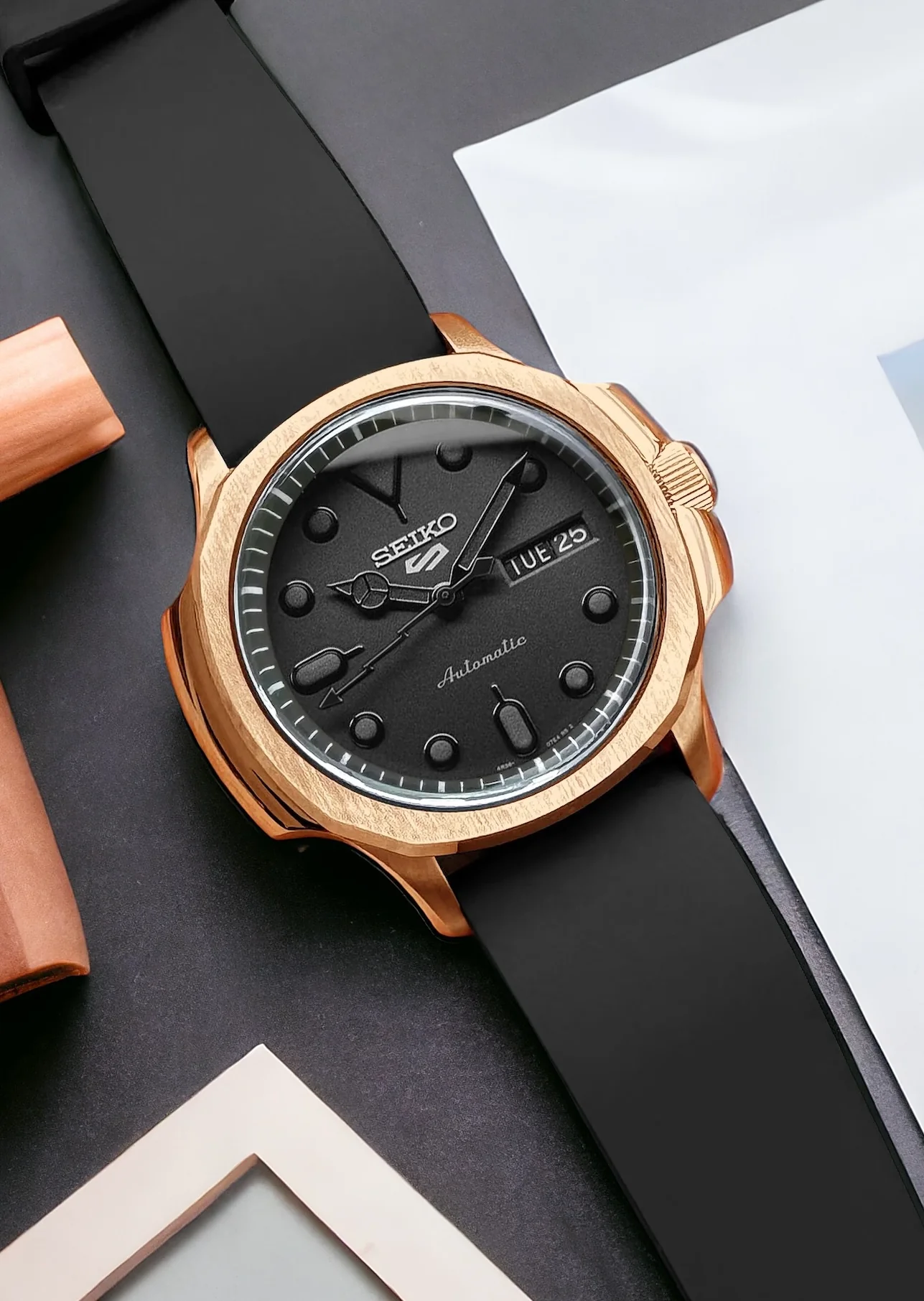 Case - SRPE NAUT. - Polished/Brushed PVD Rose Gold (With Case Back) - Image 3