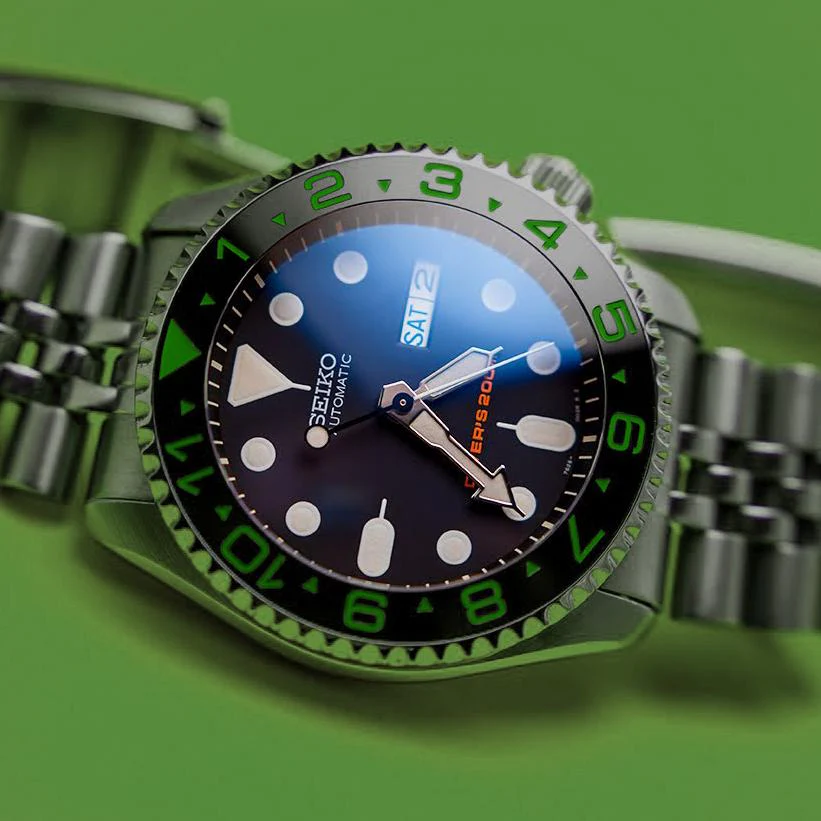 Ceramic Insert - 007 Dual Time Black X Green - Image 3