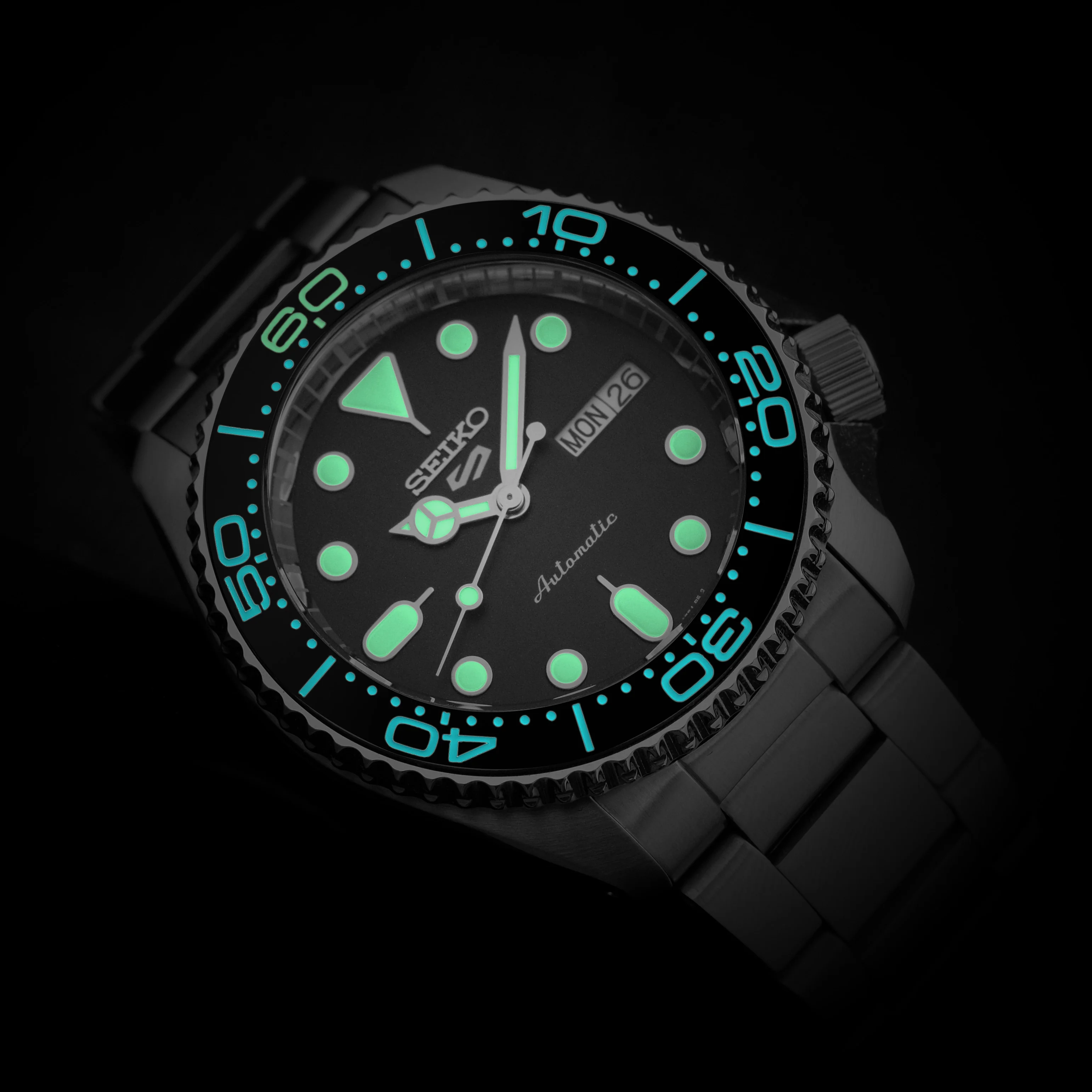 Ceramic Insert - 007 OSM60 Black - Luminous Aquaris - Green "60"