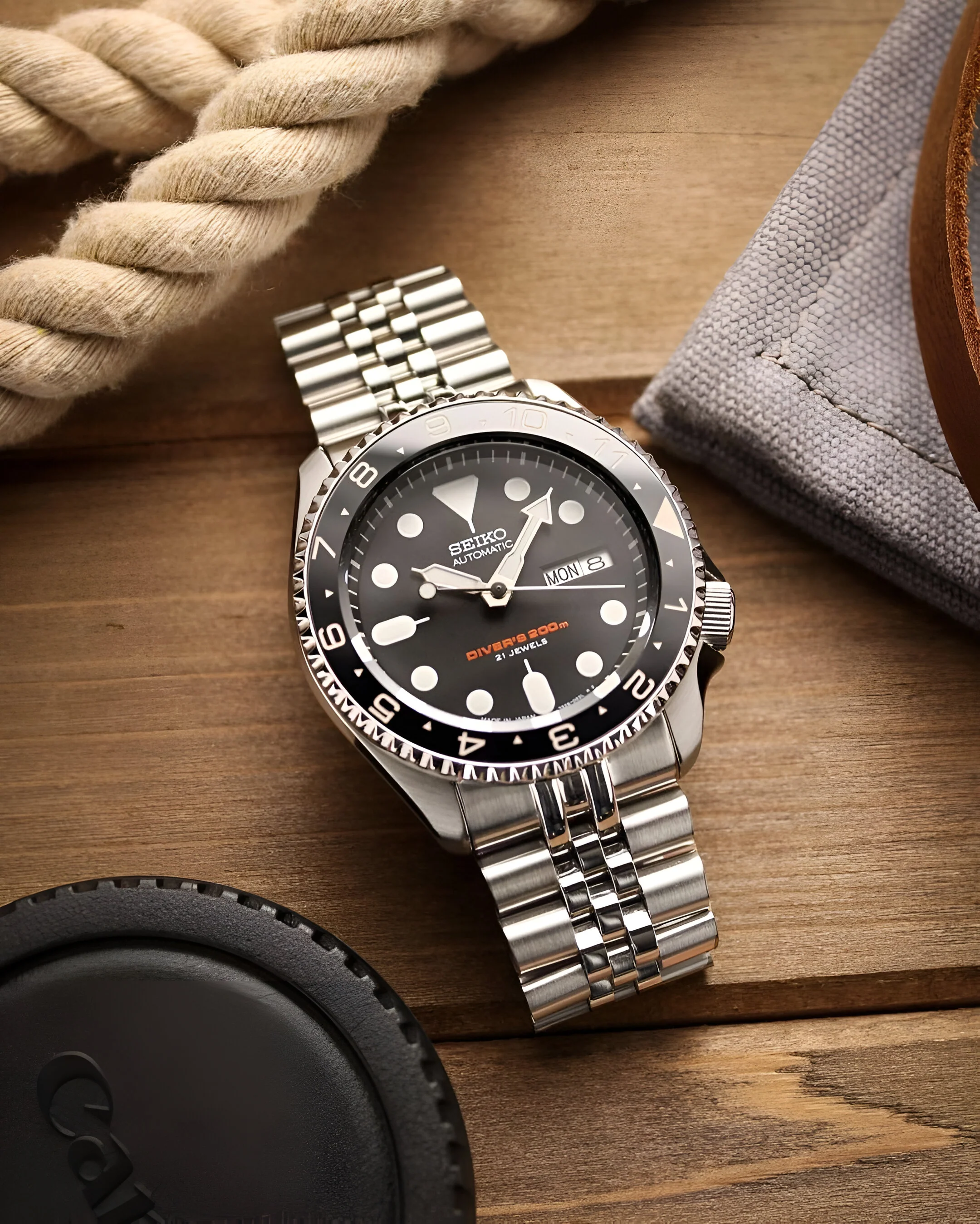 Ceramic Insert - SKX Dual Time Black - Luminous Aquaris - Image 4