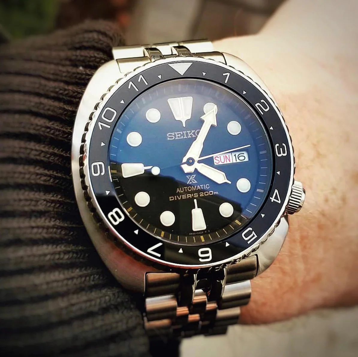 Ceramic Insert - SRP Turtle Dual Time Black - Luminous Aquaris - Image 3