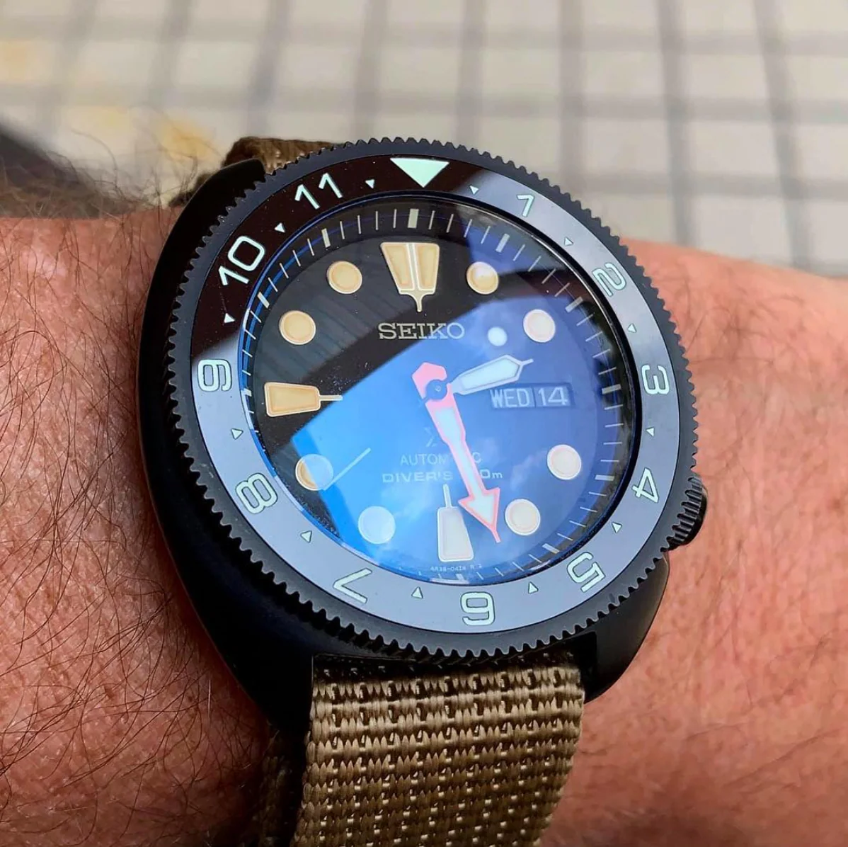 Ceramic Insert - SRP Turtle Dual Time Black - Luminous Aquaris - Image 4