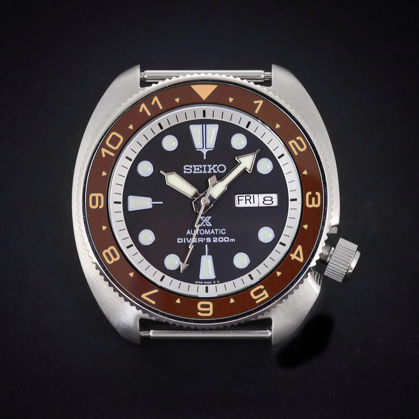 Ceramic Insert - SRP Turtle Dual Time Umber X Rose Gold