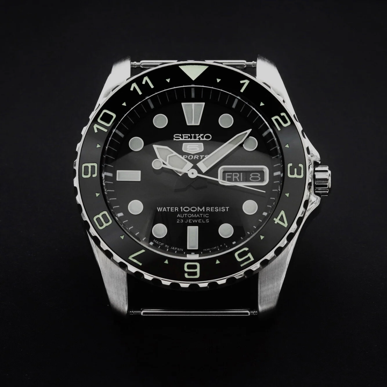 Ceramic Insert - Urchin Dual Time Black - Luminous Green - Image 2