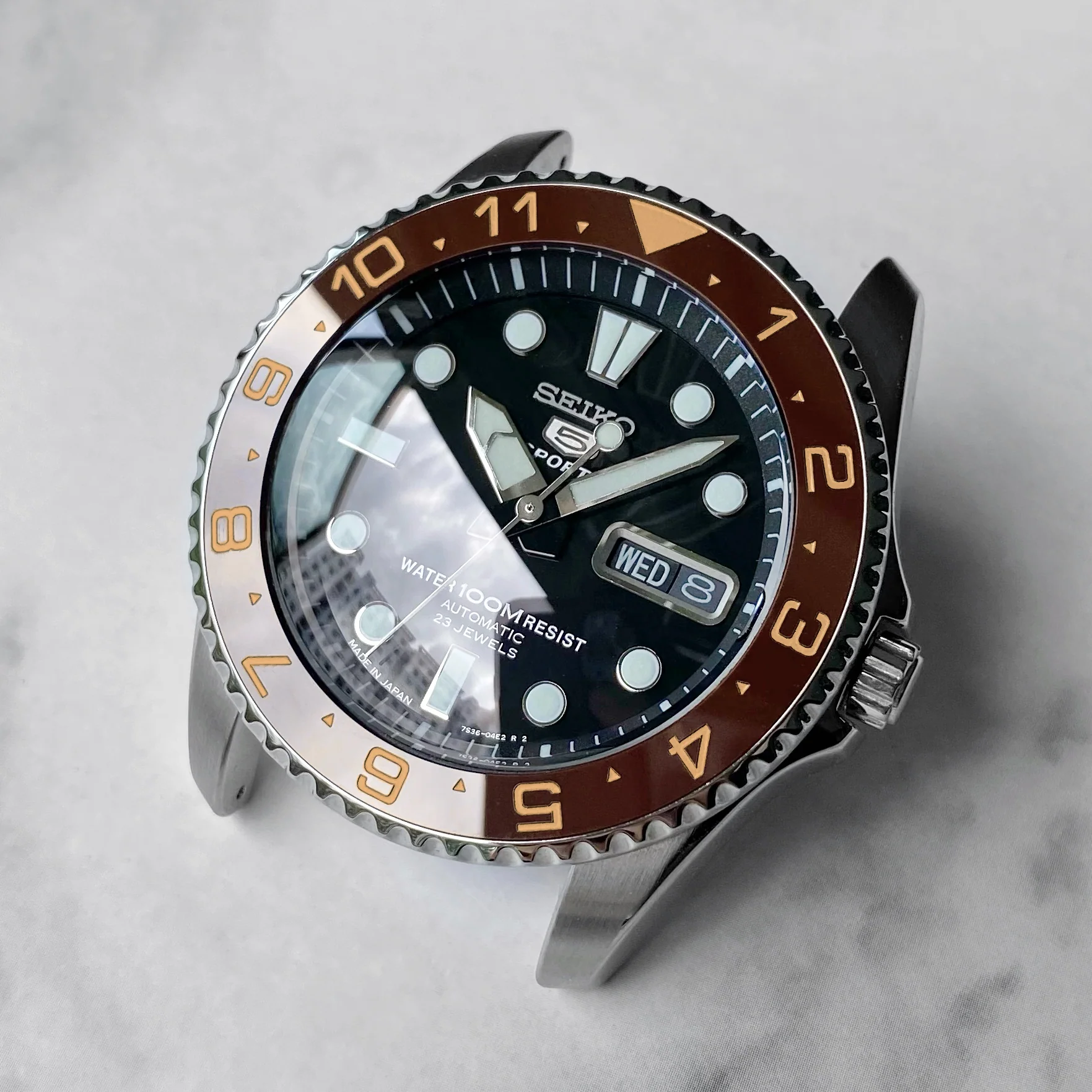 Ceramic Insert - Urchin Dual Time Umber X Rose Gold