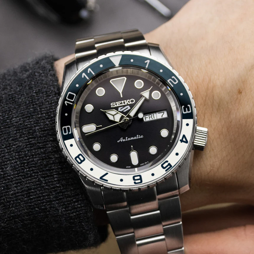 Sapphire Insert - SKX Dual Time Aegean Blue X White - Luminous Green