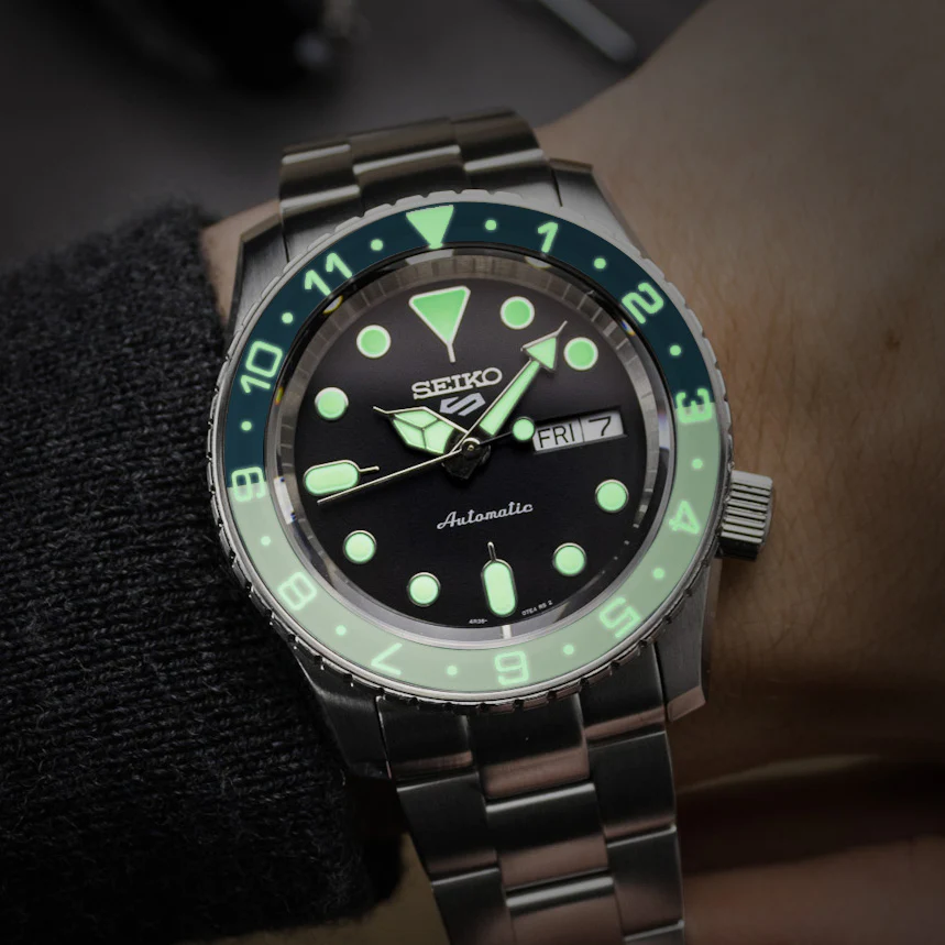 Sapphire Insert - SKX Dual Time Marine Blue X Grey - Luminous Green - Image 2