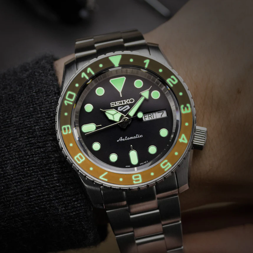 Sapphire Insert - SKX Dual Time Olive X Mustard - Luminous Green - Image 2