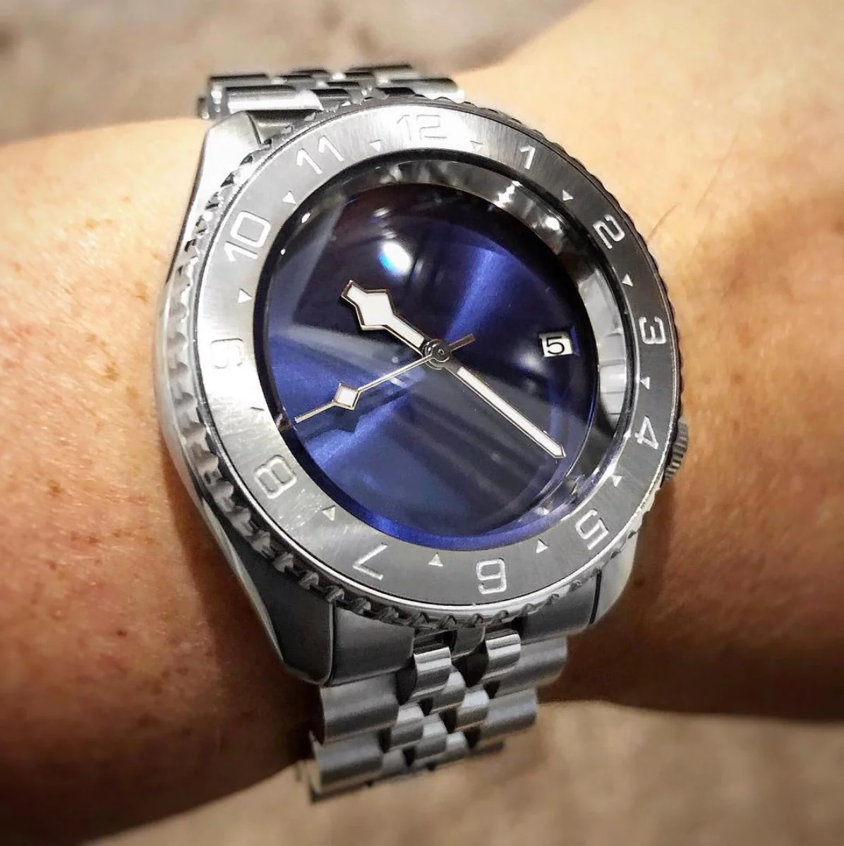 Steel Insert - 007 Dual Time - Brushed ICE - Image 3