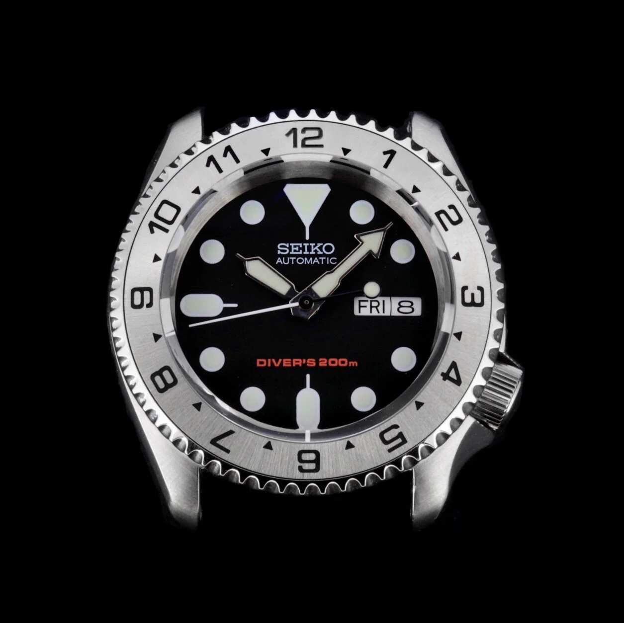 Steel Insert - 007 Dual Time - Brushed Steel