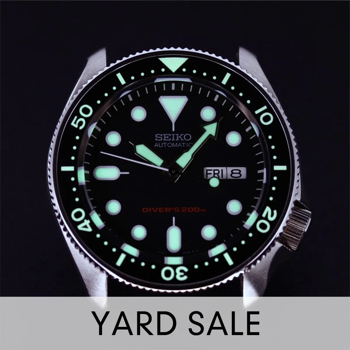 YARD SALE - Ceramic Insert - SKX Black - Luminous Green